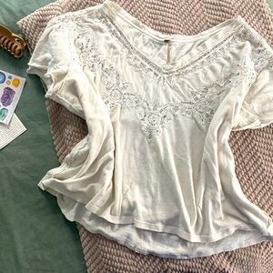 Elegant White Lace Women's Top